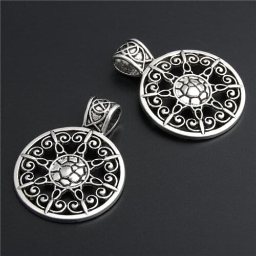 3pcs Silver Color Mandala Pattern Charms Pendant Handmade Jewelry Diy Making A2788