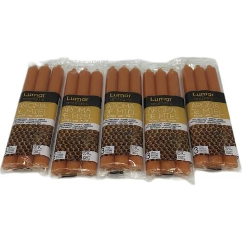 3 PCs x 5 pack honey scent candles 15 PCs 20 cm tall x 2 wide reiki energy cleanings