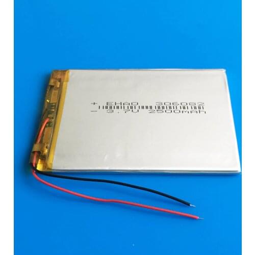 306082 3.7V 2500mAh Li po rechargeable battery for 7" 9" PAD GPS DVD power bank e-book camera tablet pc laptop PDA PSP 3*60*82mm