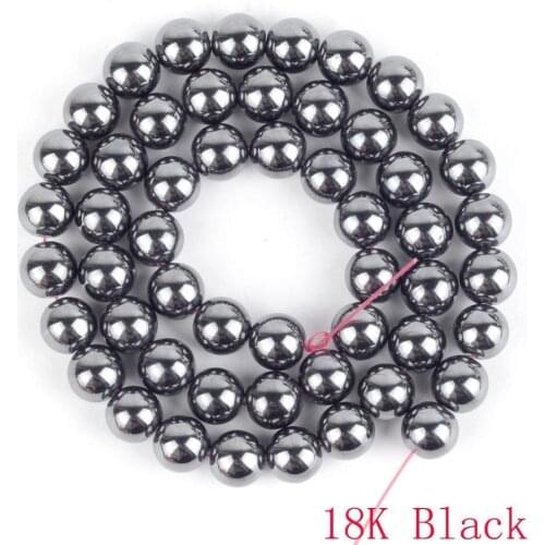 AAA Natural Black Hematite Stone Round Beads For Jewelry Making 4/6/8/10MM Loose Beads Diy Bracelet Necklace Accessories 15 inch