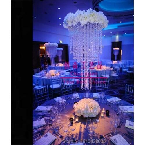 Acrylic Pillars Table Centerpiece For Marriage,Modern Floral Stand Wedding Columns Christmas Decoration Flower Holder Party Deco
