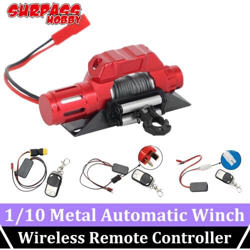 Automatic Winch Metal Wireless Remote Controller System Simulated for 1/10 RC Crawler Car Axial SCX10 Traxxas TRX4 D90 D110