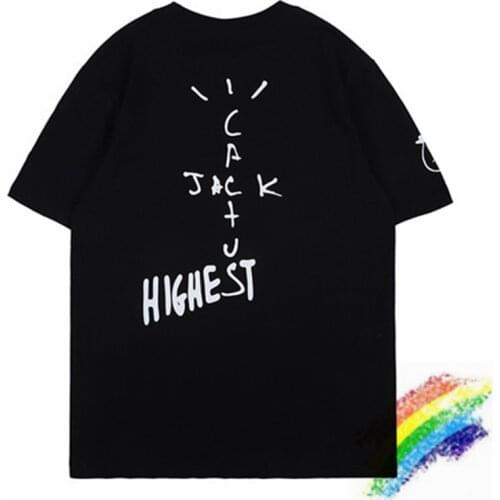 Summer Cactus Jack T Shirt Men Women High Quality Vintage Streetwear Swag Tops Tee Travis Scott ASTROWORLD Hip hop T-shirt