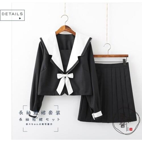 Jk Suit Uniform Cute Girl Daily Sailor Dress Jpanese Kawaii Preppy Suit Top + Pleated Skirt + Knitting Cardigan