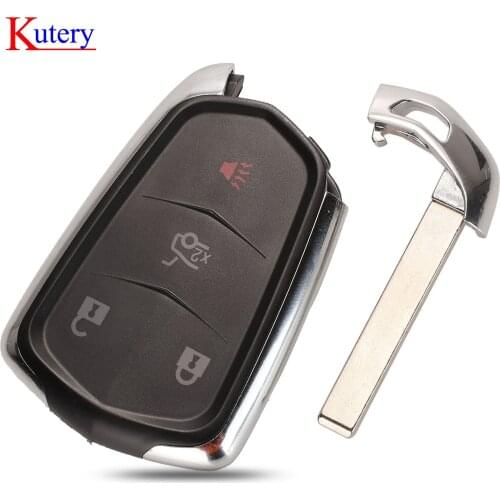 Kutery Smart Keyless Entry Remote Car Key Case Shell for Cadillac XTS CTS CT6 ATS SRX Escalade ESV, Fob 4 Buttons