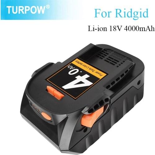 Turpow 18V 4000mAh Li-ion Rechargeable Battery For RIDGID R840083 R840085 R840086 R840087 Series AEG Power Tool Battery L30