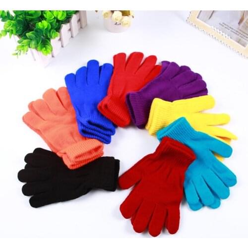 Fashion Solid Color Women Men Winter Soft Warm Magic Full Finger Gloves Gift