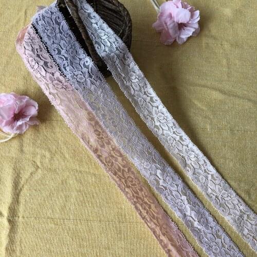 Soft Elastic Lace 3.5cm S1300 Trim Ribbon DIY Apparel Sewing Fabric DIY Garment Accessories Hollow Out Flower Embroidered Lace
