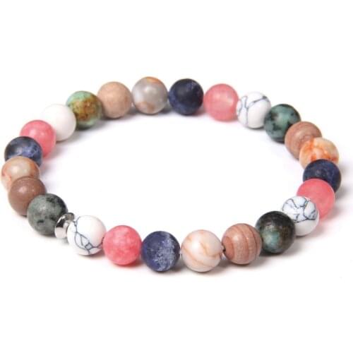 Natural Howlite Rose Quart Crystal Moonstone Bracelet For Women Chakras Beads Bracelet For Female Yoga Energy Jewelry Браслет