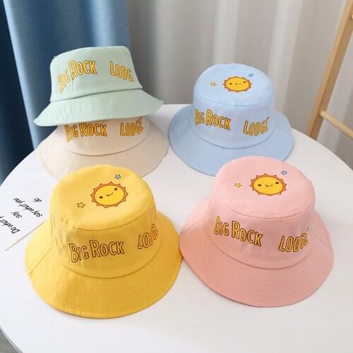 2021 new summer toddler kid girl cute print letter pattern bucket hat hat sun hat multicolor fashion children hat