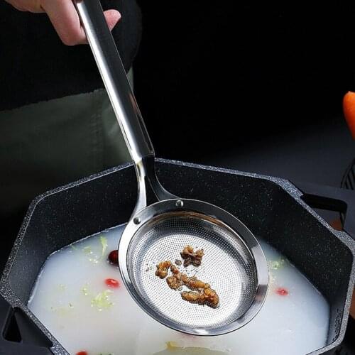Practical Household 304 Stainless Steel Oil Filter Spoon Kitchen Noodle Foam Hot Pot Spoon Soy Milk Filter Mesh Leak