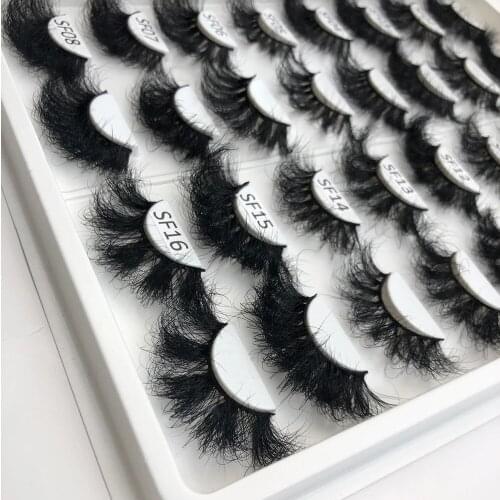 1 Pair 25 mm Mink Eyelashes Fluffy Lashes Dramatic Messy Long False Eyelashes Makeup Wholesale Lash 25mm Mink Lashes
