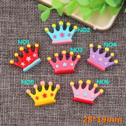 30PCS five-pointed star crown resin accessories children hairpin rubber band material DIY mobile phone shell accessories