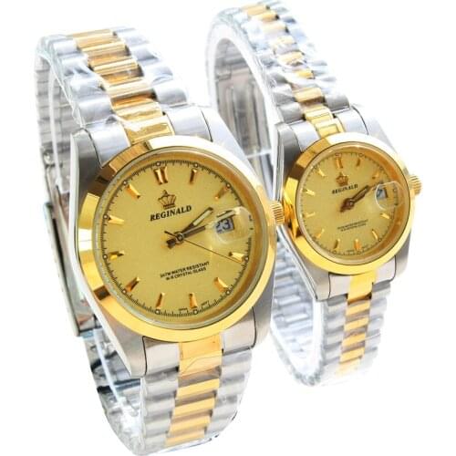 HK Luxury Brand Watch Women Lady Gold Stainless Steel Quartz Dress Clocks Male Fashion Casual Couple Business Watch reloj hombre