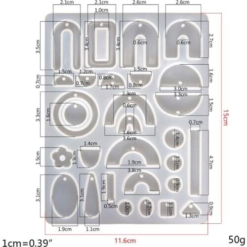 Crystal Epoxy Resin Mold Geometric Earrings Ear Pendant Casting Silicone Mould MXME