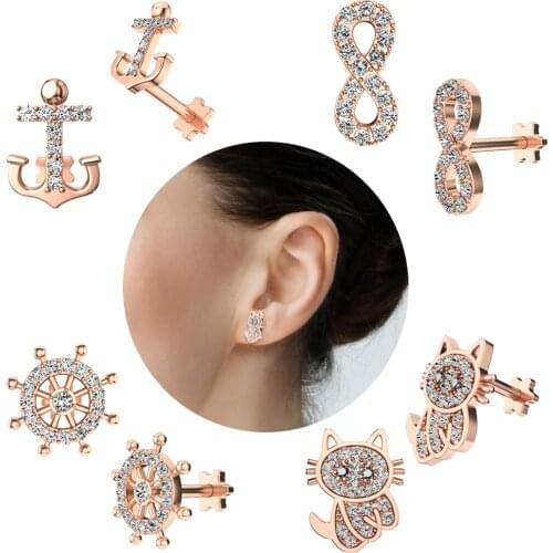 Cat Number Ear Studs Cartilage Earring for Women Stainless Steel Small Labret Lip Ear Piercing Jewelry Tragus Helix Studs 16G