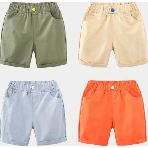 2021 Summer Fashion 2 3 4 5 6 8 10 Years Simple Design Cotton Sports Pocket Handsome Elastic All Match Shorts For Kids Baby Boys