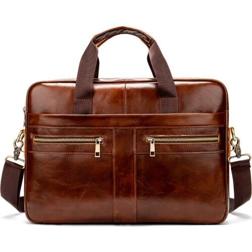 Real Cowhide Messenger Briefcase Cross Body Bags Men Shoulder Handbag Business High Quality Leather Tote Bag