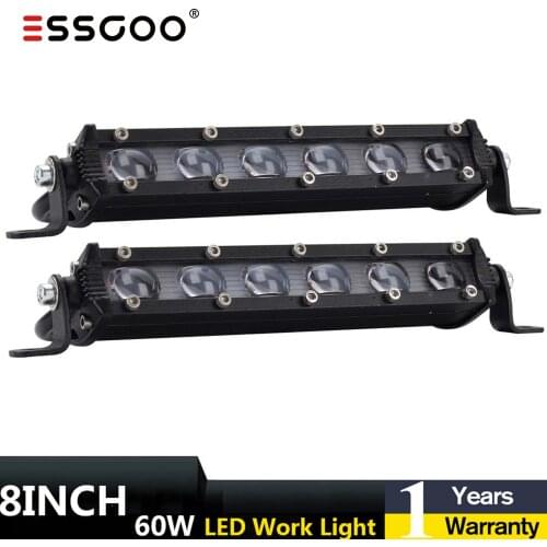 8 Inch LED Work Light Bar 60W Combo Beam Offroad For ATV SUV 6000K 12v Led Waterproof Light Bar Spot Work Lamp Car 1/2/3/4PC