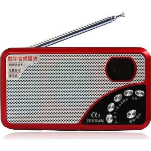 Tecsun A3 Mini Portable FM Radio Music MP3 Player TF Card Speaker Rechargeable Radio Receiver