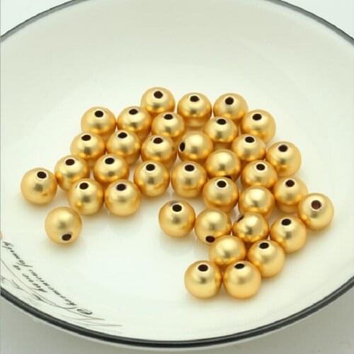 All Sizes Gold and Silver Round Acrylic Beads of Plastic Spacer Beads Glitter ABS Loose Beads for Jewelry Making Diy Bracelets