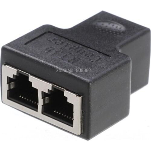 High Quality RJ45 Splitter Adapter 1 to 2 Dual Female Port CAT5/CAT 6 LAN Ethernet Sockt Network Connections Splitter Adapter