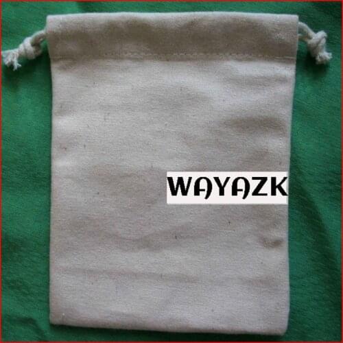 100pcs/lot) Wholesale small blank canvas cotton drawstring bag with logo printed