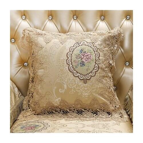 2019 European style Leather soft pillow cushion living room household Luxury lace cushions Cover Seat Case Pillowcase