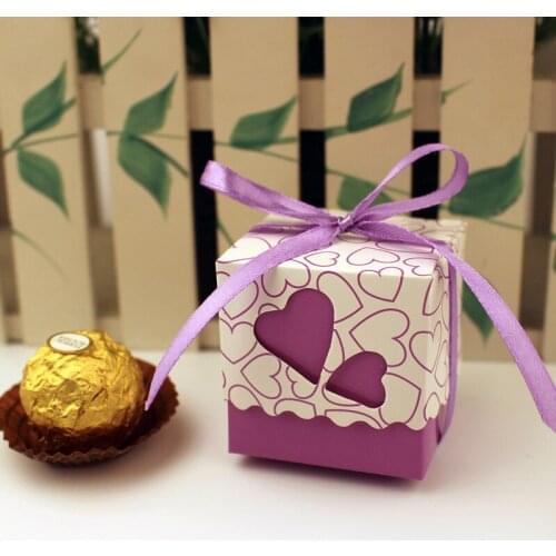 500pcs 5x5x5cm Love Heart White Paper Gift Box Packaging Display Box Gift Boxes For Wedding/Jewelry/candy/food Gifts Storage Box