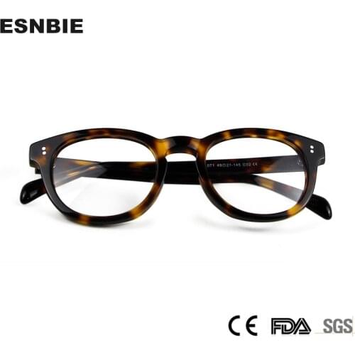 Brand Designer Acetate Optical Glasses Frame Men Retro Vintage Round Eyeglasses Nerd Prescription Eyewear Spetacles Myopia Oculo