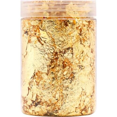 Metallic Foil Flakes Copper Schabin Flakes Gilding Flakes Gold Metallic Foil Flakes Resin Art Crafts 1 Bottle Silver 10g