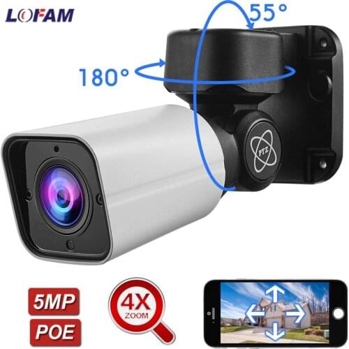 5MP POE PTZ Bullet IP Camera 1080P 2MP H.265 ONVIF Outdoor 4X ZOOM Surveillance Network Camera Waterproof CCTV Security PTZ IPC