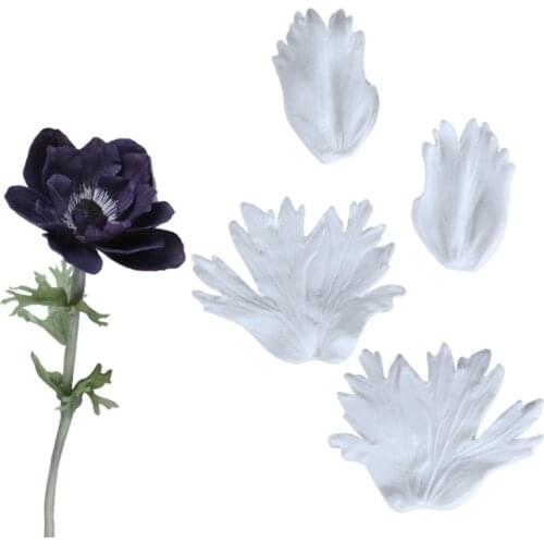 Flower Anemone Leaves Silicone Mold Fondant Cakes Decorating Tool Molds Sugarcraft Chocolate Baking Tools For Cake Gumpaste Form