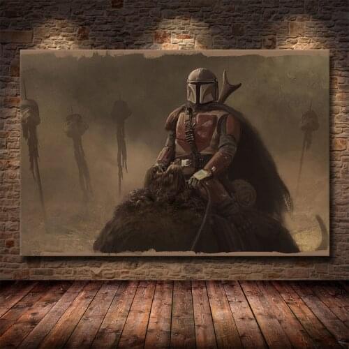 Disney Classic Popular Figure Canvas Painting The Mandalorian Posters and Prints Wall Art Pictures for Living Room Decoration