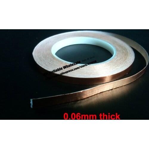 0.06mm thick), 3mm*30M Single Adhesive, Electrical Conductive, EMI Shielding Copper Foil Tape for Guitar, Art Glass