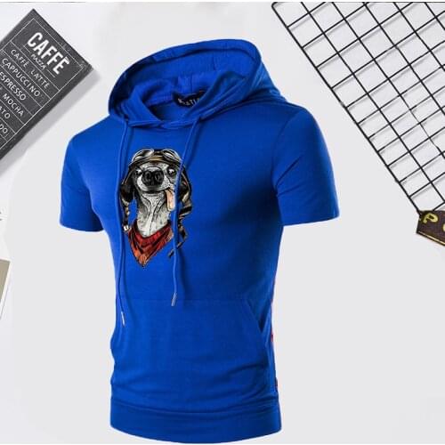 New Summer Cool T-Shirt Men Short Sleeve Panda Cat Dog Print Streetwear Mens Tee O-Neck Male Trendy Tops