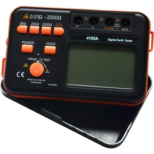New Professional High Quality LCD Digital Earth Resistance Tester Ground Resistance Voltage Meter 4105A Measuring Instrument