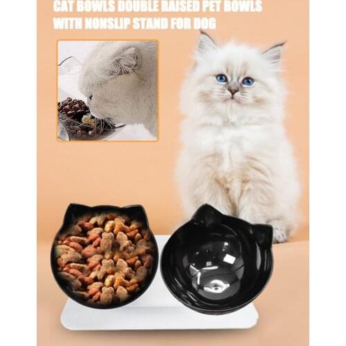 2pcs/set Pet Bowls Cat And Dog Pet Feeding Cat Water Bowl Food Pet Bowls With Stand Pet Supplies