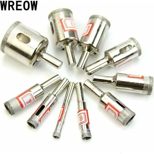 10pcs Tile Marble Glass Ceramic Core Hole Saw Drill Bit Set Cutter Tool 6-30mm Diamond Coated Ceramic Power Drilling Bit