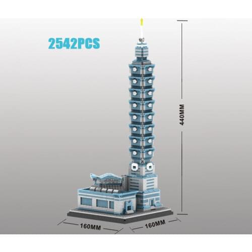 Disney Mickey mouse Around the World block Taipei 101 building Financial Center China taiwan model brick toy nanobrick for gifts