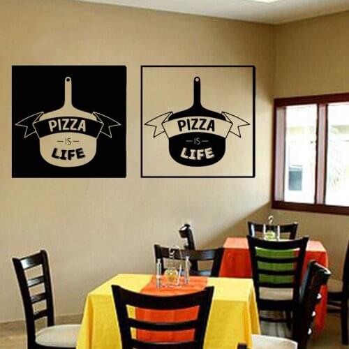 Pizzeria Wall Sticker Vinyl Pizza is life Restaurant Dining Room Decals Kitchen Interior Design Murals Home Decor Poster K39