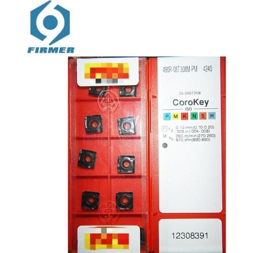 Original Carbide Inserts 50pcs Lathe Inserts R490-140412-PM R490-140420-PM 4240/4030 Metal Cutter Lathe Turning Tool Cutter