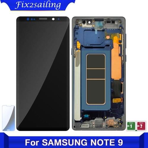 6.4''ORIGINAL SUPER AMOLED LCD Replacment For SAMSUNG Galaxy Note 9 Note9 N960F N9600 LCD Display Touch Screen Digitizer + Frame