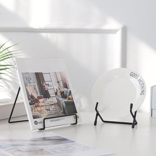 Dish Rack Plate Bowl Picture Frame Photo Book Pedestal Holder Magazine Iron Art Display Stand Home Decoration