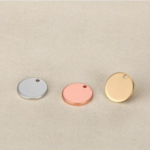 Stainless Steel Blank Round Pendant Charms 12mm 15mm DIY Accessories For Handmade Customized Jewelry Making 3 Color Can add LOGO