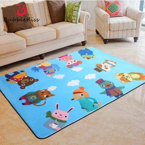 Bubble Kiss Cartoon Animal Carpet Modern Carpets For Living Room Blue Bedroom Carpet Childrens Room Baby Non-slip Crawling Mat