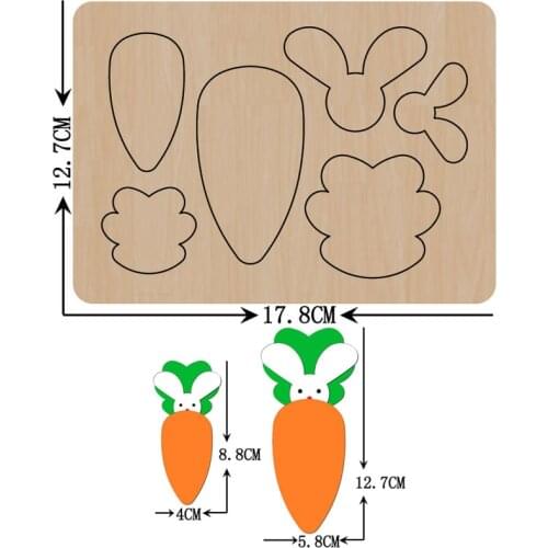 Carrot Bunny Wooden Cutting Die Stencils & Wood Knife Blade Punch Dies Mould Fit Common Cutting Machine In the market 2021 New