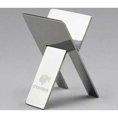 Foldable Cohiba Cigar Holder Stainless Steel Cigar Cigarette Display Bracket Rack Silver Smoking accessories