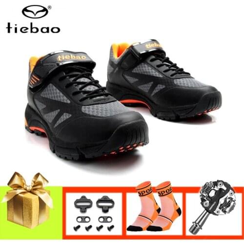 TIEBAO Leisure cycling shoes men sapatilha ciclismo mtb SPD Pedals mountain bike sneakers outdoor riding bicycle shoes TB22-1406