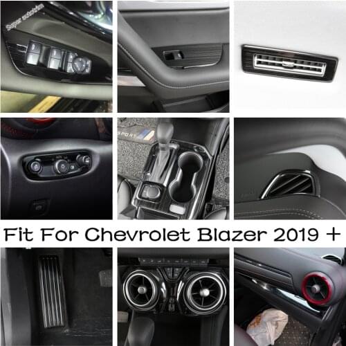 Interior Parts For Chevrolet Blazer 2019 - 2021 Window Switch / AC Vents Frame / Headlamp Button / Console Gear Shift Cover Trim